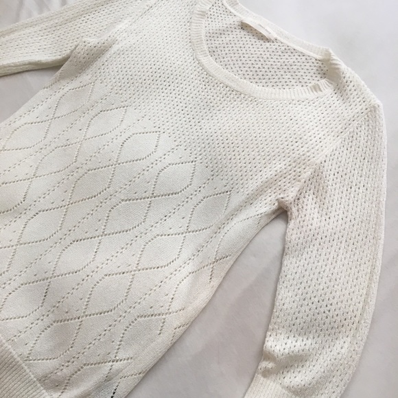 Crocheted Off- White Sweater - Picture 4 of 6